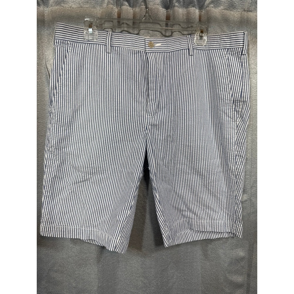 Jos A Bank 1905 Mens Seersucker Shorts Blue White Striped Tailored Fit 36 NEW